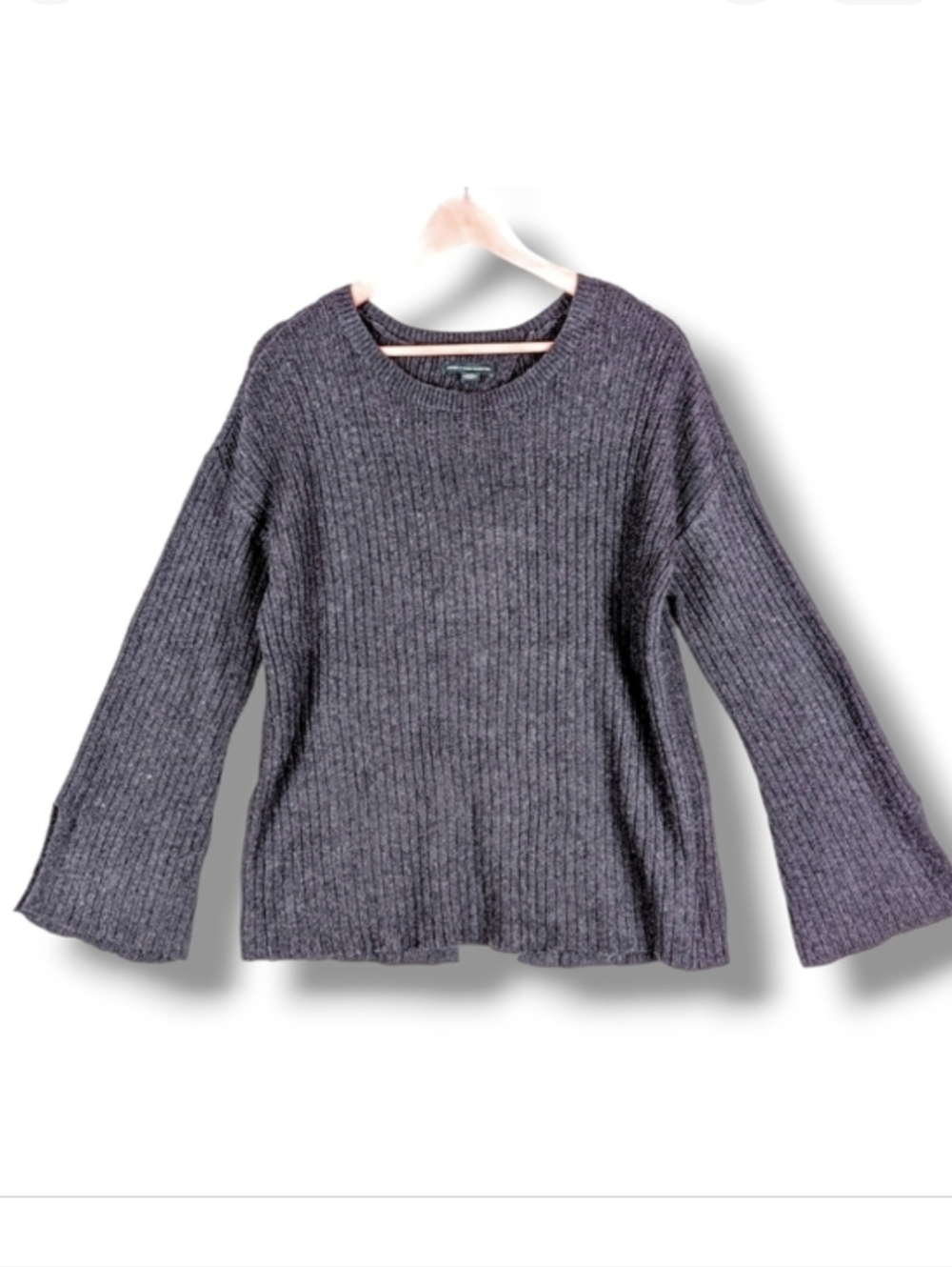 American Eagle Bell Sleeve Lounge Sweater Small Dark Purple Blue‎